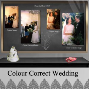 Colour correct wedding photo