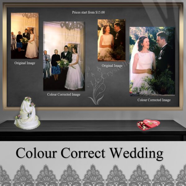 Colour correct wedding photo
